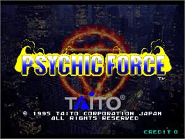Title screen of Psychic Force on the Arcade.