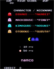 Title screen of PuckMan on the Arcade.