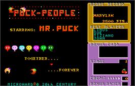 Title screen of Puck People on the Arcade.
