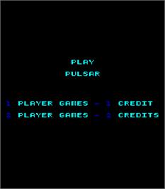 Title screen of Pulsar on the Arcade.