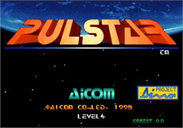 Title screen of Pulstar on the Arcade.