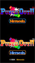 Title screen of Punch-Out!! on the Arcade.