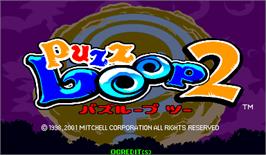 Title screen of Puzz Loop 2 on the Arcade.