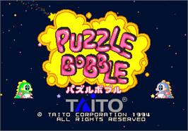 Title screen of Puzzle Bobble on the Arcade.