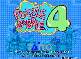 Title screen of Puzzle Bobble 4 on the Arcade.