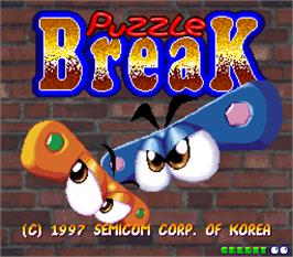 Title screen of Puzzle Break on the Arcade.