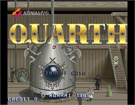 Title screen of Quarth on the Arcade.