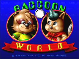 Title screen of Raccoon World on the Arcade.