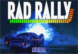 Title screen of Rad Rally on the Arcade.