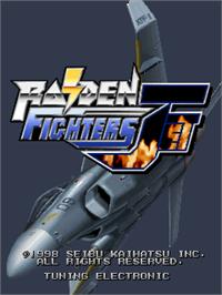 Title screen of Raiden Fighters Jet on the Arcade.