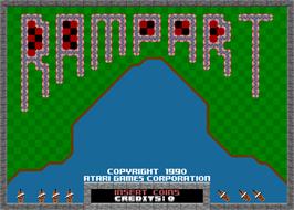 Title screen of Rampart on the Arcade.