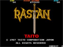 Title screen of Rastan on the Arcade.