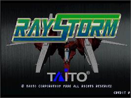 Title screen of Ray Storm on the Arcade.