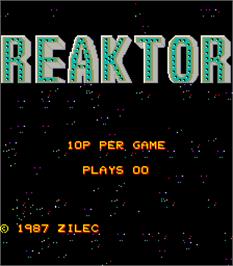 Title screen of Reaktor on the Arcade.