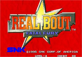 Title screen of Real Bout Fatal Fury / Real Bout Garou Densetsu on the Arcade.