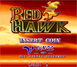 Title screen of Red Hawk on the Arcade.
