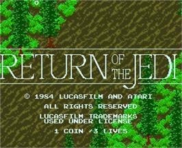 Title screen of Return of the Jedi on the Arcade.