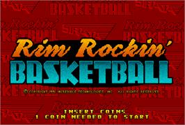 Title screen of Rim Rockin' Basketball on the Arcade.