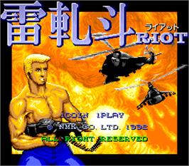 Title screen of Riot on the Arcade.
