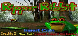 Title screen of Ripper Ribbit on the Arcade.