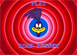 Title screen of Road Runner on the Arcade.