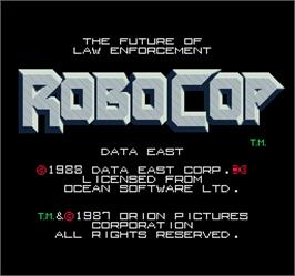Title screen of Robocop on the Arcade.