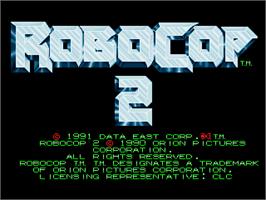 Title screen of Robocop 2 on the Arcade.