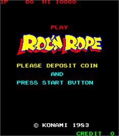 Title screen of Roc'n Rope on the Arcade.