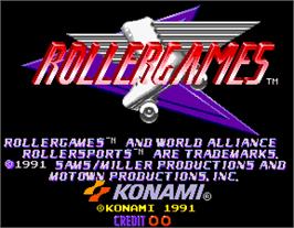 Title screen of Rollergames on the Arcade.