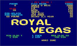 Title screen of Royal Vegas Joker Card on the Arcade.