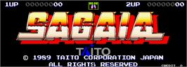 Title screen of Sagaia on the Arcade.