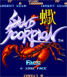 Title screen of Sand Scorpion on the Arcade.