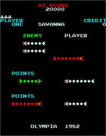 Title screen of Savanna on the Arcade.