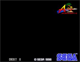 Title screen of Scud Race on the Arcade.