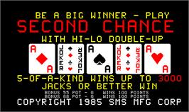 Title screen of Second Chance on the Arcade.