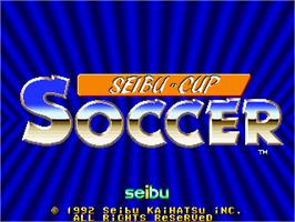 Title screen of Seibu Cup Soccer on the Arcade.