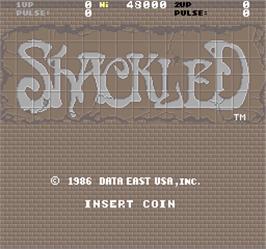 Title screen of Shackled on the Arcade.