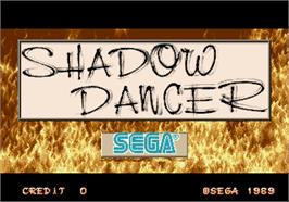 Title screen of Shadow Dancer on the Arcade.