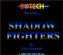 Title screen of Shadow Fighters on the Arcade.