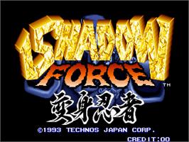 Title screen of Shadow Force on the Arcade.