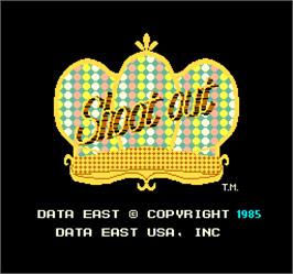 Title screen of Shoot Out on the Arcade.