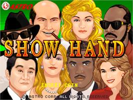 Title screen of Show Hand on the Arcade.