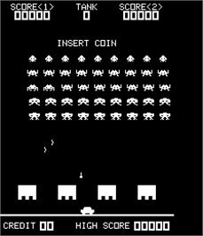 Title screen of Shuttle Invader on the Arcade.