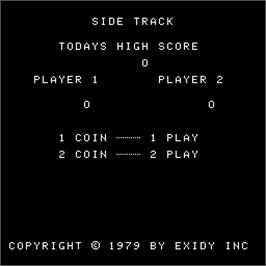Title screen of Side Track on the Arcade.