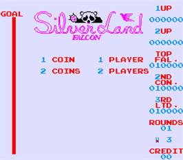 Title screen of Silver Land on the Arcade.