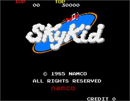 Title screen of Sky Kid on the Arcade.
