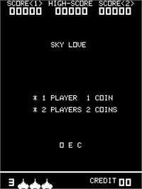 Title screen of Sky Love on the Arcade.