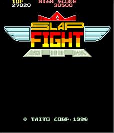 Title screen of Slap Fight on the Arcade.