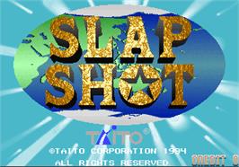 Title screen of Slap Shot on the Arcade.