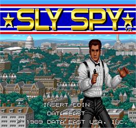Title screen of Sly Spy on the Arcade.